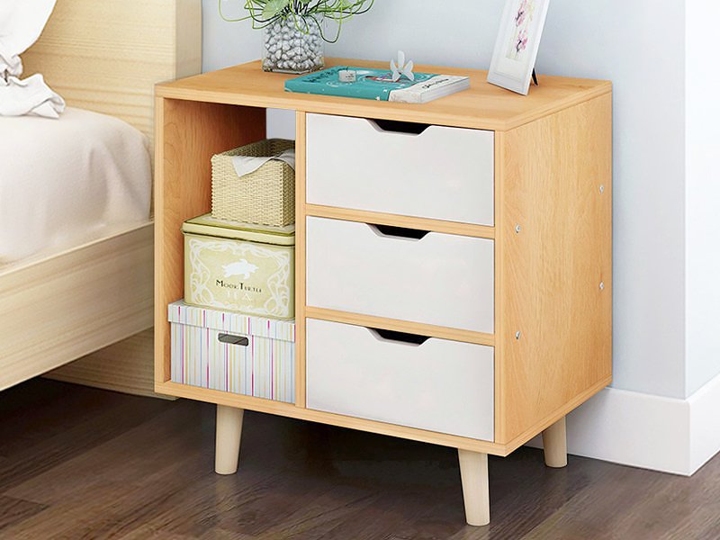 3 Level Bedside Table With Drawers Maple Crazy Sales We Have The Best Daily Deals Online