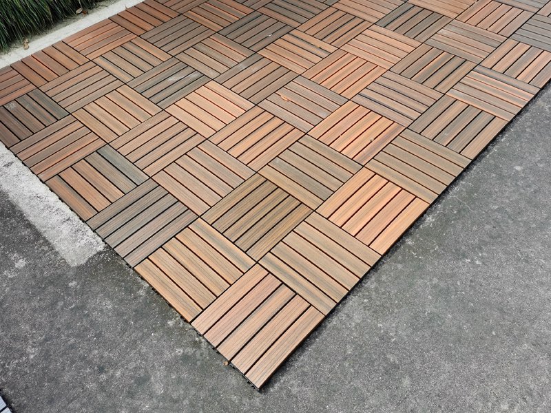 22pc Wood Look Outdoor Floor Tiles, Clip On Floor Tiles Outdoor